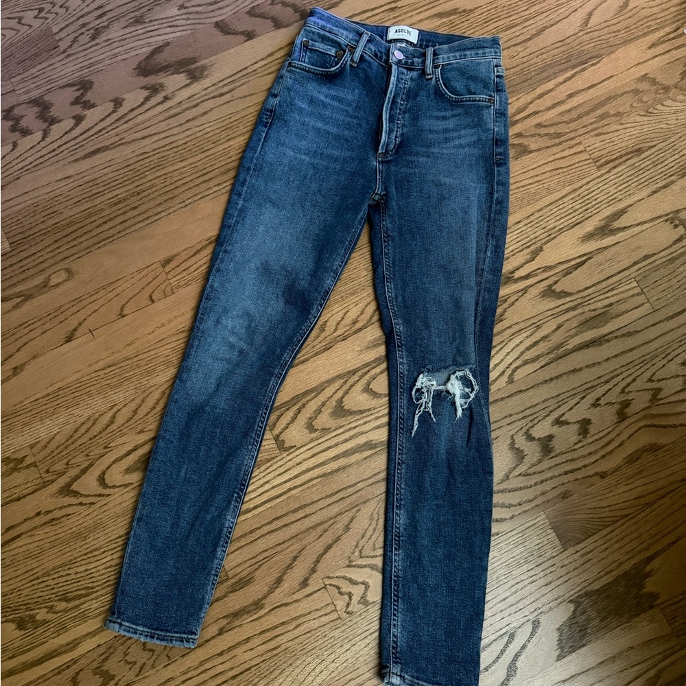 AGOLDE Distressed Straight Leg Jeans